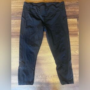 lululemon athletica wunder train mid-rise 3/4 leggings - size 12 black